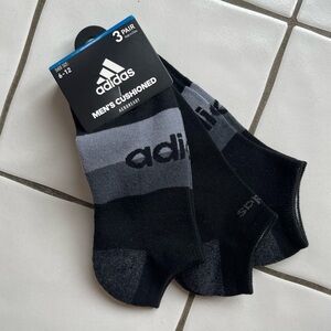 NWT Adidas Men's Cushioned Socks - Black and Gray